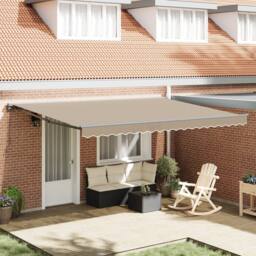 Berkfield Home Retractable Awning Manual Beige 450x300 cm Polyester