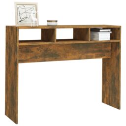 Berkfield Home Console Table Smoked Oak 105x30x80 cm Engineered Wood in Brown - Size: 105 x 30 x 80 cm - thumbnail 4