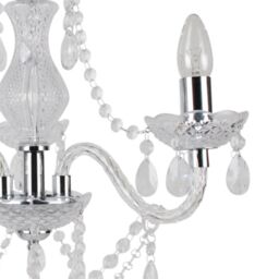 First Choice Lighting Clear & Chrome Marie Therese Style 3 x 40W Chandelier - thumbnail 6