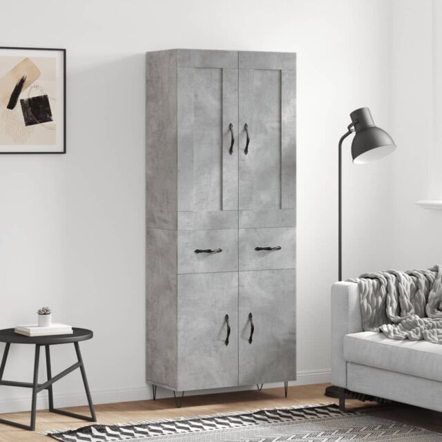 Berkfield Home Highboard Concrete Grey 69.5x34x180 cm Engineered Wood - image 1