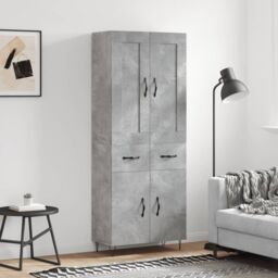Berkfield Home Highboard Concrete Grey 69.5x34x180 cm Engineered Wood - thumbnail 1