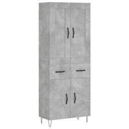Berkfield Home Highboard Concrete Grey 69.5x34x180 cm Engineered Wood - thumbnail 2