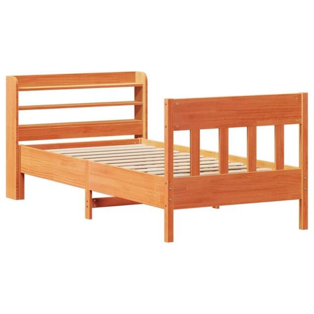 Berkfield Home Decorative Bed Frame without Mattress Wax Brown 100x200 cm Solid - image 1
