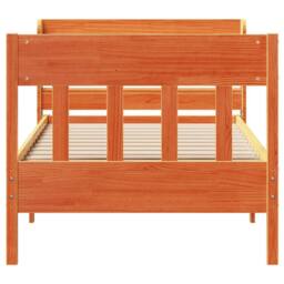 Berkfield Home Decorative Bed Frame without Mattress Wax Brown 100x200 cm Solid - thumbnail 4
