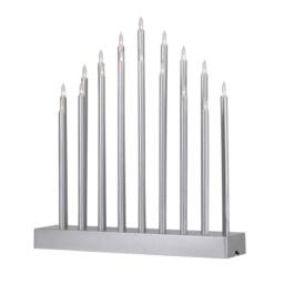 Marco Paul Large Modern Silver Christmas Candle Bridge Light Tower 17 Warm White LED Pipe Candle - thumbnail 3