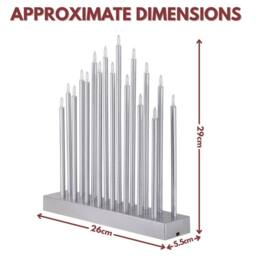 Marco Paul Large Modern Silver Christmas Candle Bridge Light Tower 17 Warm White LED Pipe Candle - thumbnail 2