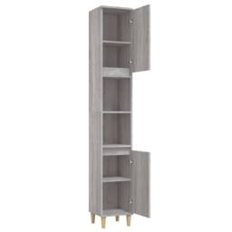 Berkfield Home Durable Bathroom Cabinet Grey Sonoma 30x30x190 cm Engineered Wood - Size: 30 x 30 x 190 cm - thumbnail 7