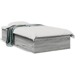 Berkfield Home Bed Frame with Drawers without Mattress Grey Sonoma 75x190 cm Small Single - thumbnail 2