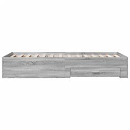Berkfield Home Bed Frame with Drawers without Mattress Grey Sonoma 75x190 cm Small Single - thumbnail 5