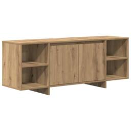 Berkfield Home TV Cabinet Artisan Oak 130x35x50 cm Engineered Wood in Brown - Size: 130 x 35 x 50 cm - thumbnail 3