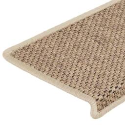 Berkfield Home Stair Mats Self-adhesive Sisal-Look 15 pcs 65x21x4 cm Sand in Beige - Size: Medium - thumbnail 7