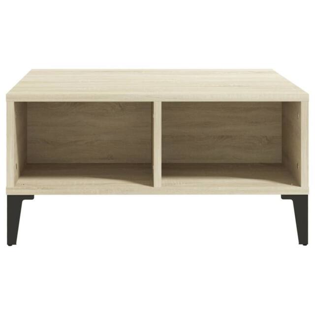 Berkfield Home Modern Coffee Table Sonoma Oak 60x60x30 cm Engineered Wood in Light Beige - Size: 60 x 60 x 30 cm - image 1
