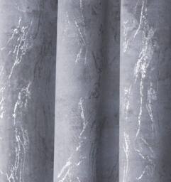 Smart Living Marble Effect Velvet Eyelet Curtains - Thermal Blackout - 2 Panels in Grey - Size: 117 cm width x 137 cm drop - thumbnail 5