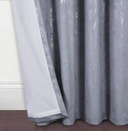 Smart Living Marble Effect Velvet Eyelet Curtains - Thermal Blackout - 2 Panels in Grey - Size: 117 cm width x 137 cm drop - thumbnail 7