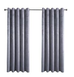 Smart Living Marble Effect Velvet Eyelet Curtains - Thermal Blackout - 2 Panels in Grey - Size: 117 cm width x 137 cm drop - thumbnail 4