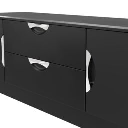 Ready Assembled 2 U Holborn 2 Door 2 Drawer Superwide TV Unit (Ready Assembled) in Black - thumbnail 5