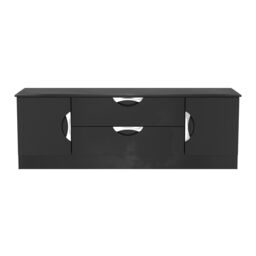 Ready Assembled 2 U Holborn 2 Door 2 Drawer Superwide TV Unit (Ready Assembled) in Black - thumbnail 2