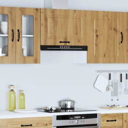 Berkfield Home Kitchen Wall Cabinet Kalmar Artisan Oak Engineered Wood in Brown - thumbnail 4