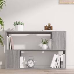 Berkfield Home Modern Book Cabinet Grey Sonoma 100x24x63 cm Engineered Wood - Size: 100 x 24 x 63 cm - thumbnail 1