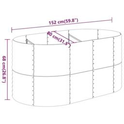 Berkfield Home Garden Raised Bed Powder-coated Steel 152x80x68 cm Green - Size: 152 x 80 x 68 cm - thumbnail 6