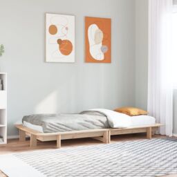 Berkfield Home Bed Frame without Mattress 90x200 cm Solid Wood Pine in Brown - thumbnail 1