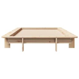 Berkfield Home Bed Frame without Mattress 90x200 cm Solid Wood Pine in Brown - thumbnail 4