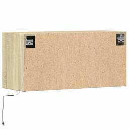 Berkfield Home TV Wall Cabinet with LED Lights Sonoma Oak 80x31x35 cm in Light Brown - Size: 80 x 31 x 35 cm - thumbnail 8