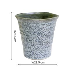 Ivyline Vallo Reactive Glaze Tapered Blue Planter H26.5cm D29.5cm - thumbnail 4