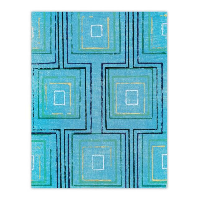 "Artery8 Squares Geometric Blue Pattern Japan Wall Art Print Furuya Korin - Size: W12"" x H16""" - image 1