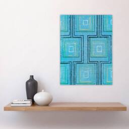 "Artery8 Squares Geometric Blue Pattern Japan Wall Art Print Furuya Korin - Size: W12"" x H16""" - thumbnail 4