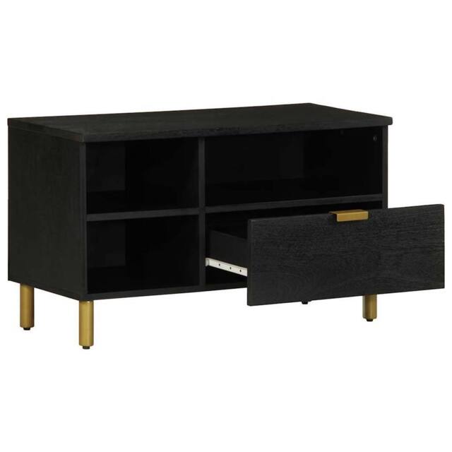 Berkfield Home TV Cabinet Black 80x33x46 cm Engineered Wood - Size: 80 x 33 x 46 cm - image 1