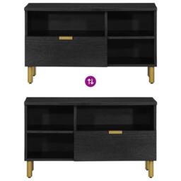Berkfield Home TV Cabinet Black 80x33x46 cm Engineered Wood - Size: 80 x 33 x 46 cm - thumbnail 6