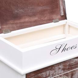 Berkfield Home Shoe Cabinet Brown 50x28x98 cm Paulownia Wood - Size: 50 x 28 x 98 cm - thumbnail 5
