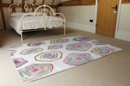 Benjamin Tate Design Hand Painted Multicolor Watercolor Rug in Natural - Size: Large - thumbnail 3