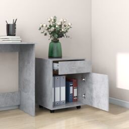 Berkfield Home Rolling Cabinet Concrete Grey 45x38x54 cm Engineered Wood - Size: 45 x 38 x 54 cm - thumbnail 3