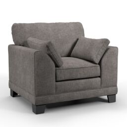 Furnishings For Less UK Hilliard Fullback Fabric Single Seater Armchair Charcoal or Mist - thumbnail 1