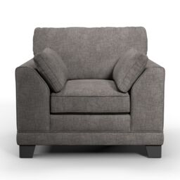 Furnishings For Less UK Hilliard Fullback Fabric Single Seater Armchair Charcoal or Mist - thumbnail 3