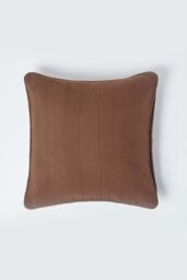 Homescapes Cotton Rajput Ribbed Cushion Cover in Chocolate - Size: 60 cm x 60 cm