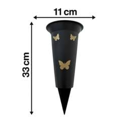 David Fischhoff Memorial Grave Plastic Spike Vase - Daughter in Black - thumbnail 2