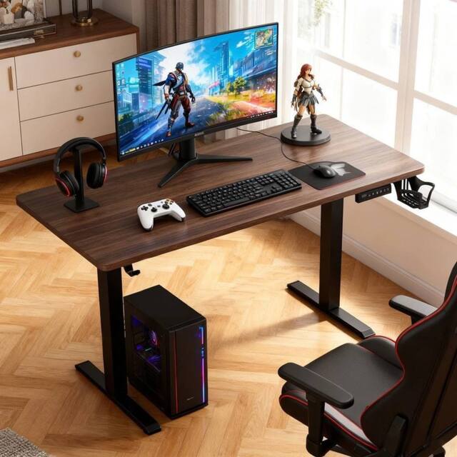 Havendro Electric Standing Desk Height Adjustable Home Office Sit in Brown - image 1