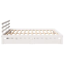 Berkfield Home Bed Frame with Drawers without Mattress White 180x200 cm Super King - thumbnail 5