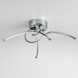 First Choice Lighting Twist - Chrome LED Flush Ceiling Light in Silver - thumbnail 3