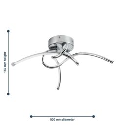 First Choice Lighting Twist - Chrome LED Flush Ceiling Light in Silver - thumbnail 8