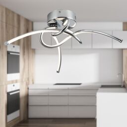 First Choice Lighting Twist - Chrome LED Flush Ceiling Light in Silver - thumbnail 7