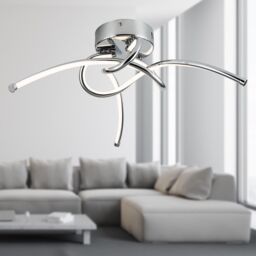 First Choice Lighting Twist - Chrome LED Flush Ceiling Light in Silver - thumbnail 6