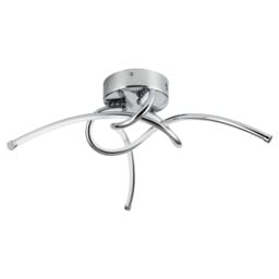 First Choice Lighting Twist - Chrome LED Flush Ceiling Light in Silver - thumbnail 5