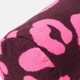 OHS Leopard Beach Bolster Neck Back Support Pillow in Burgundy - thumbnail 5