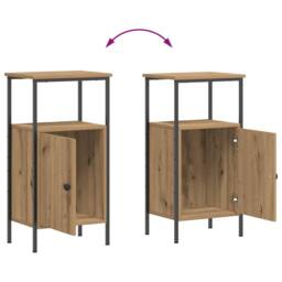 Berkfield Home Classic Bedside Cabinets 2 pcs Artisan Oak 41x31x80 cm Engineered Wood in Brown - Size: 41 x 31 x 80 cm - thumbnail 9