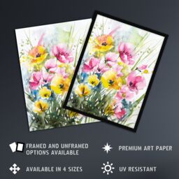 "Artery8 Wall Art Print Watercolour Spring Flowers Painting Floral Elegant Poster - Size: W18"" x H24""" - thumbnail 2
