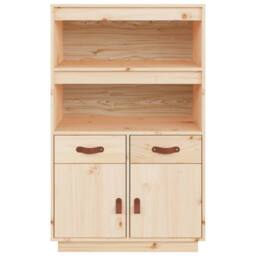 Berkfield Home Highboard 67x40x108.5 cm Solid Wood Pine in Natural - thumbnail 6